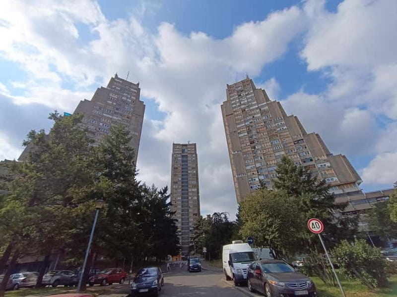 Belgrade: Space architecture tour - brutalist architecture - Eastern Gate and Western Gate: New Belgrade’s brutalist front doors